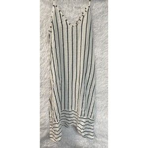 Terzo Millennio Sz M Women Italian Linen Dress Striped Lightweight Sundress